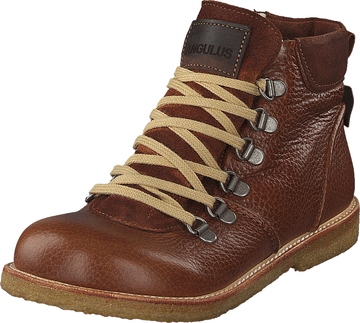 Angulus - Tex-boot With Zipper And Laces Cognac / Brown
