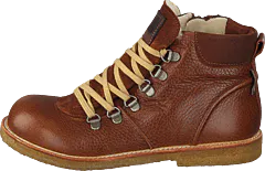 Angulus - Tex-boot With Zipper And Laces Cognac / Brown