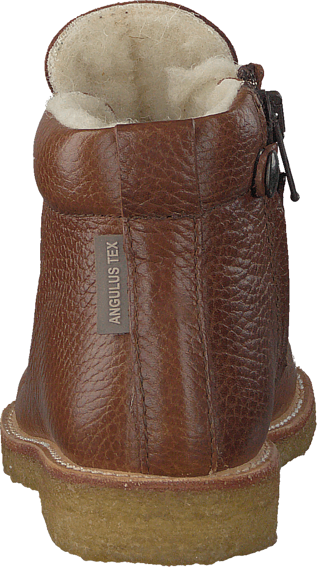 Tex-boot With Zipper And Laces Medium Brown / Cognac