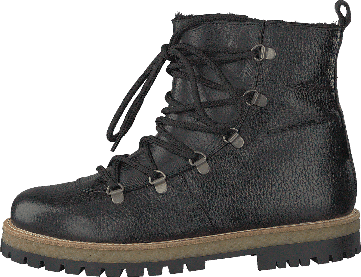 Boot With Laces And D-rings Black