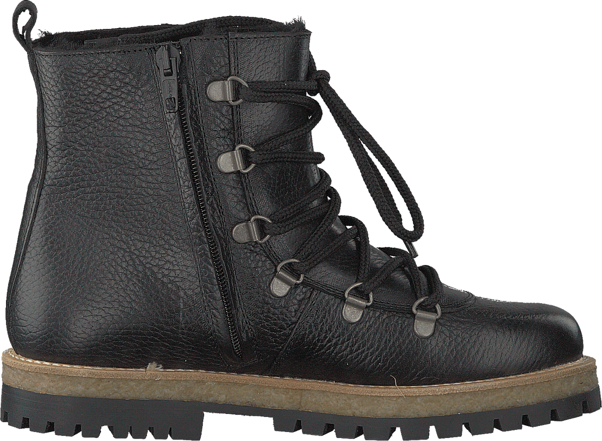 Boot With Laces And D-rings Black