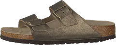 Birkenstock - Arizona Slim Leather Washed Metallic Antique Gold