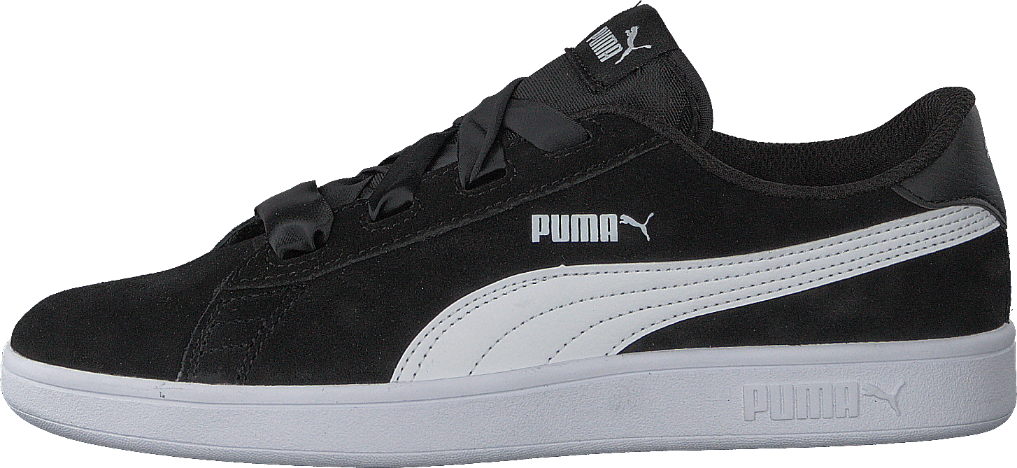 Puma Smash V2 Ribbon Jr Black/white, Unisex, Skor, Sneakers, Sneakers, Svart, EU 39