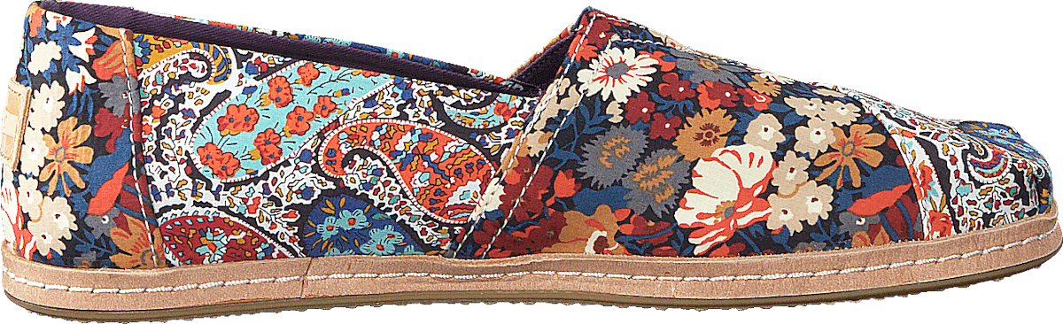 Linen On Leather Navy Paisly Floral