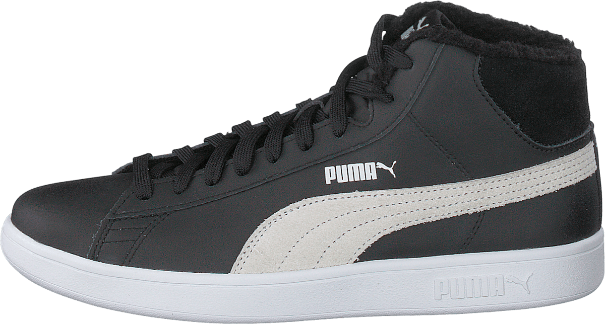 Puma Smash V2 Mid L Fur Jr Puma Black-puma White