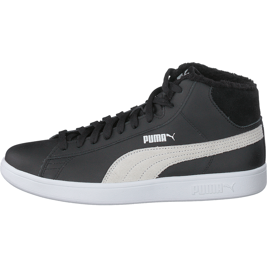 Puma Smash V2 Mid L Fur Jr Puma Black-puma White