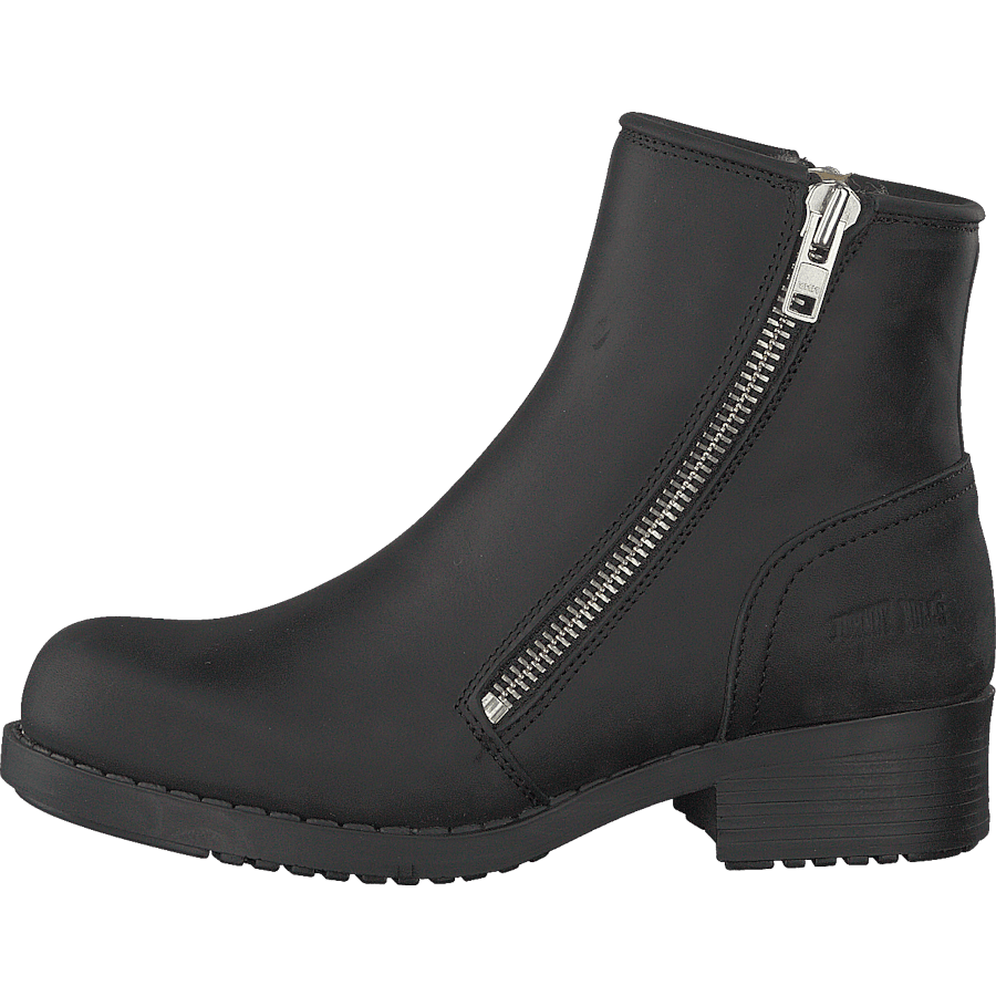 Mid Zip Boot Warm Lining Black/shiny Silver