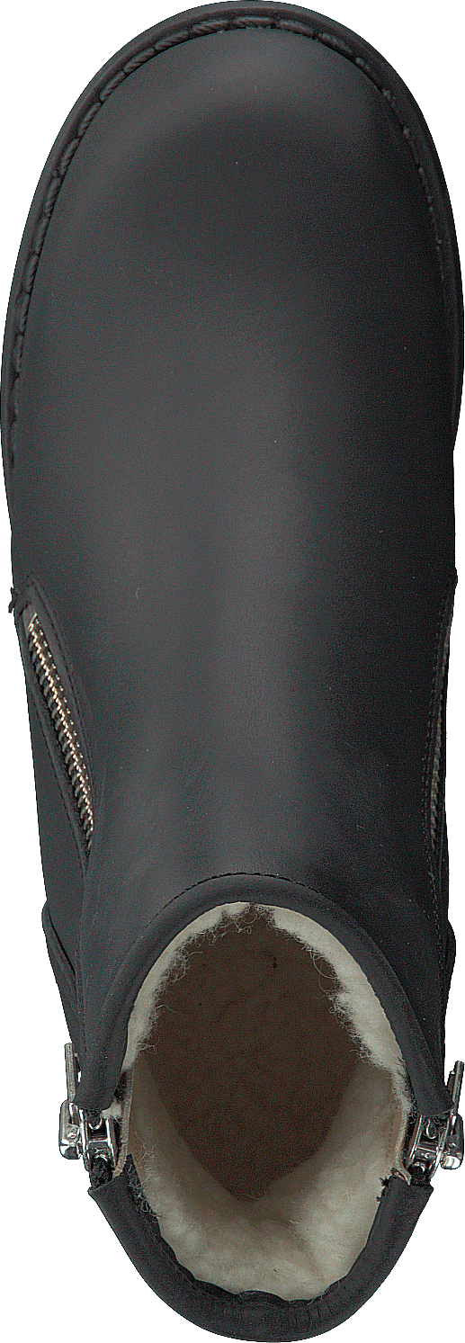 Mid Zip Boot Warm Lining Black/shiny Silver