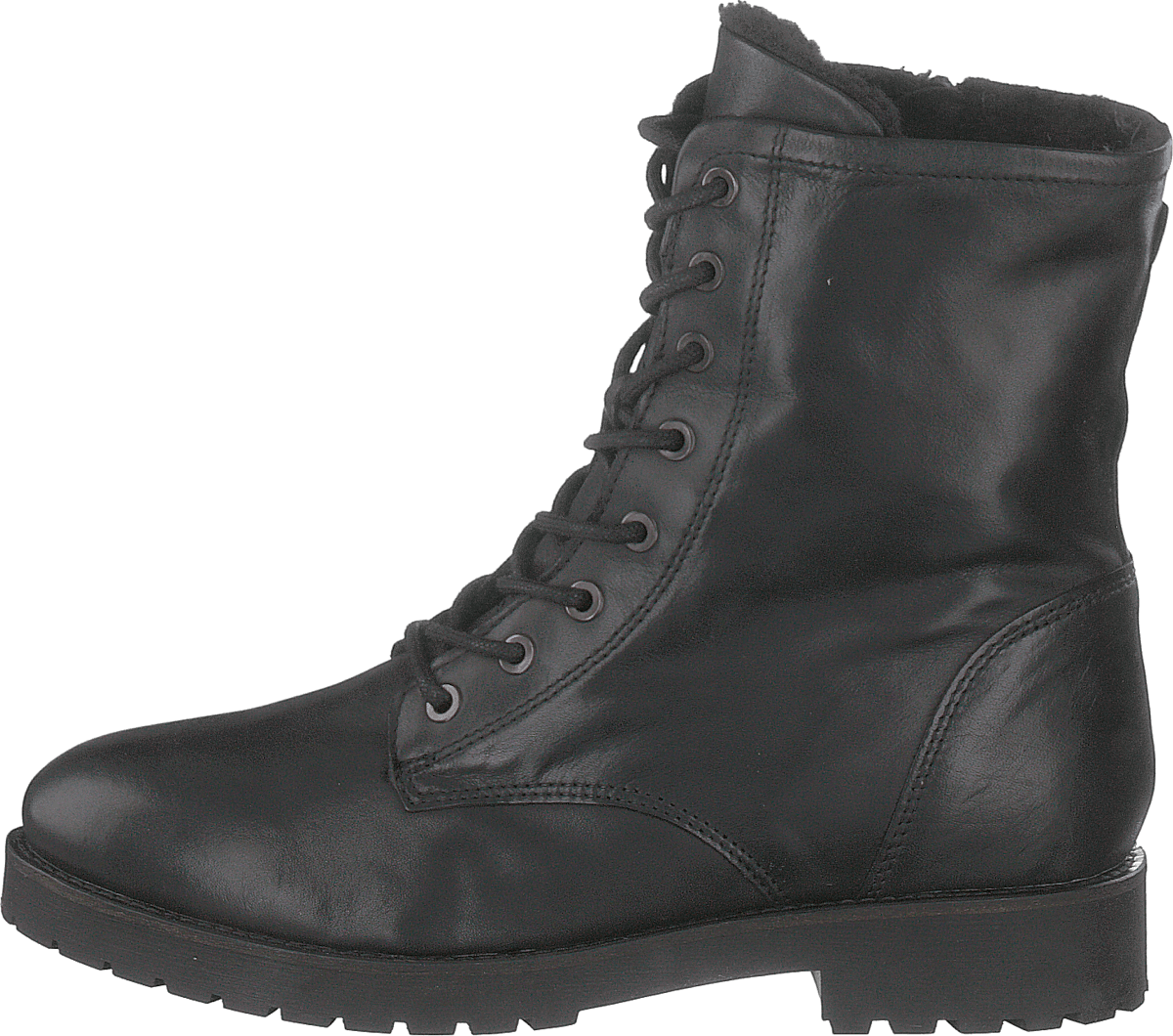 Laced Up Boot W/wool Ond18 100-black
