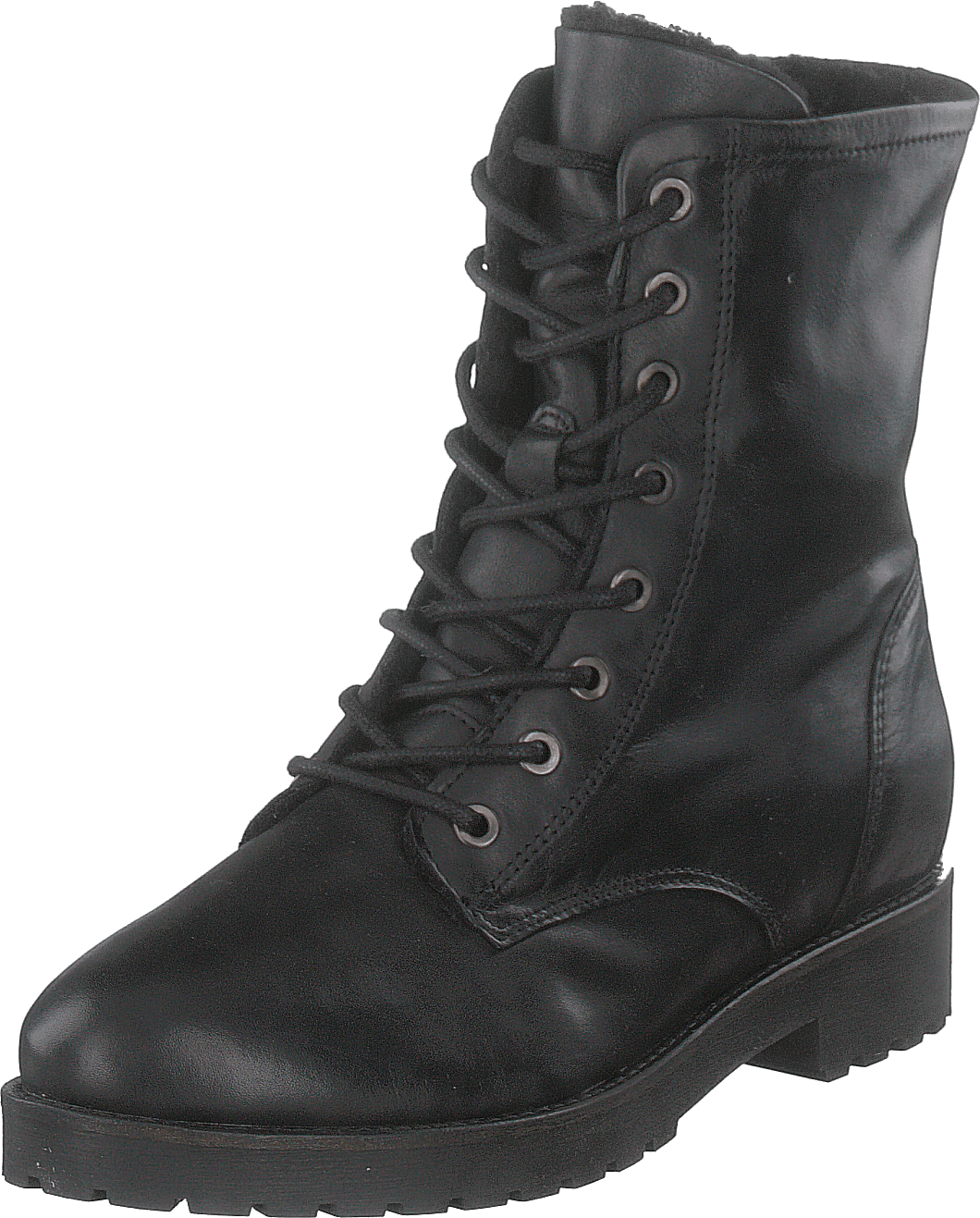 Laced Up Boot W/wool Ond18 100-black