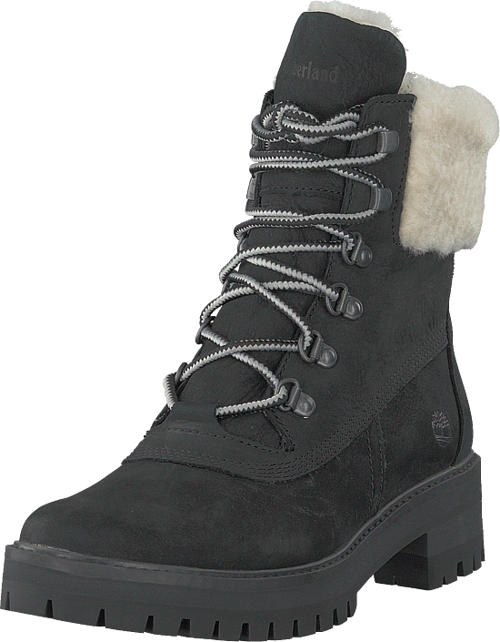 timberland shearling boots black