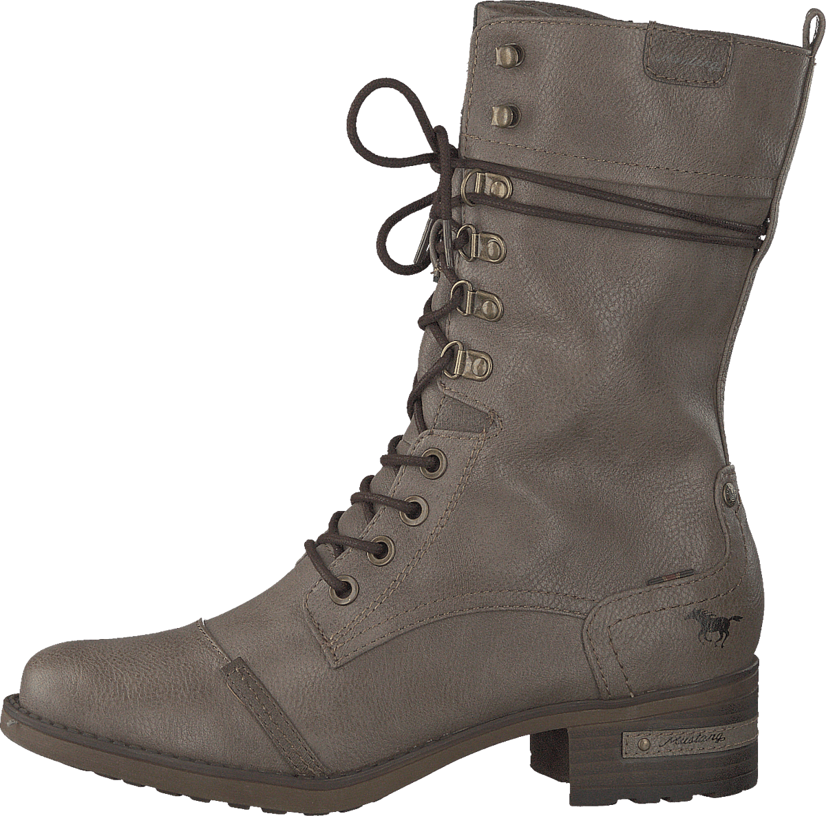 Schnür-stiefelette Taupe