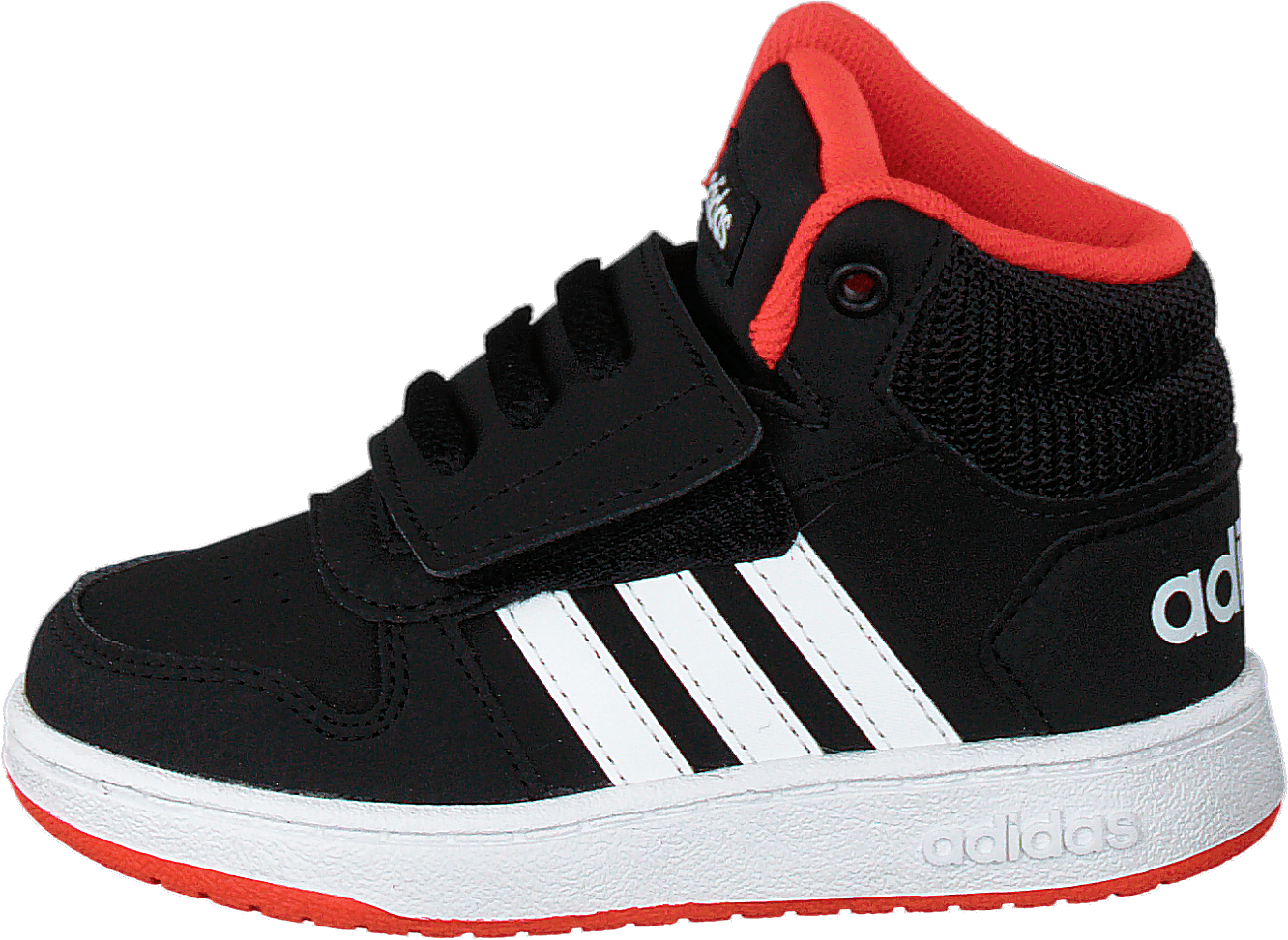 Hoops Mid 2.0 I Black/white/red, Unisex, Shoes, Trainers, high-top sneakers, Black, UK K 7