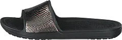 Crocs - Crocs Sloane Metaltext Slide W Gunmetal/black