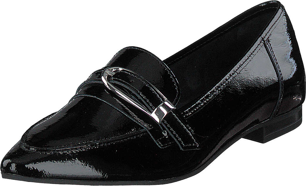 Alia Leather Buckle Loafer 103 - Black 3