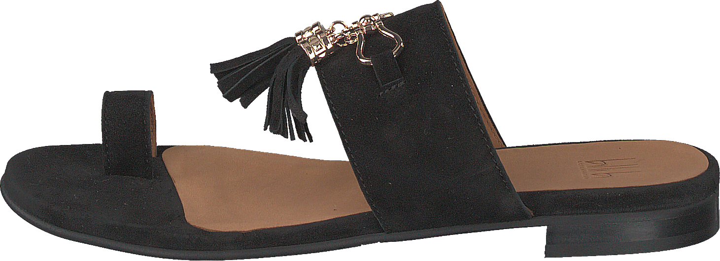 Sandals Black Suede/gold