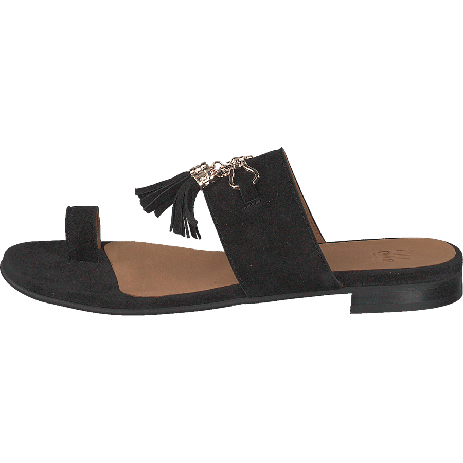 Sandals Black Suede/gold