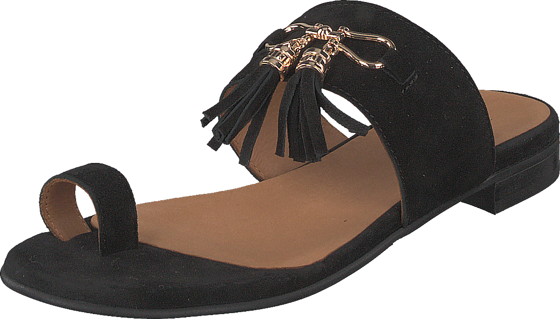 Sandals Black Suede/gold