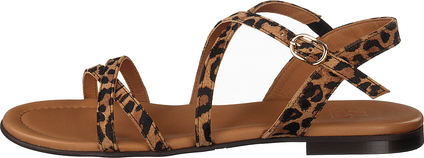 Sandals Leopardo Suede, Female, Skor, Sandaler och Tofflor, sandaler, Brun, EU 39