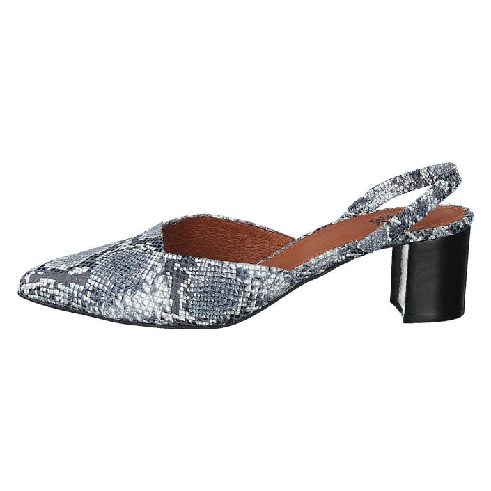 Monaco Slingbacks Blue Snake, Female, Topánky, Lodičky, podpätkoch, Modrá, EU 36