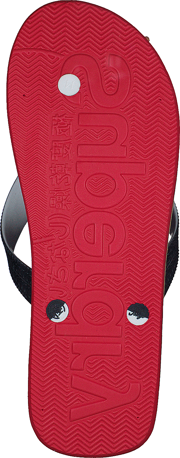 Printed Cork Flip Flop Navy/red/cork