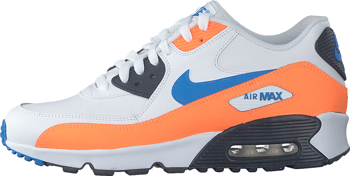 Boys' Air Max 90 Leather (gs) White/photo Blue-total Orange