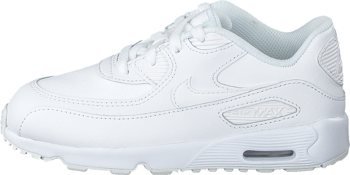 Boys' Air Max 90 Leather (td) White/white, Unisex, Schoenen, Sneakers, Sneakers, Wit, EU 19,5
