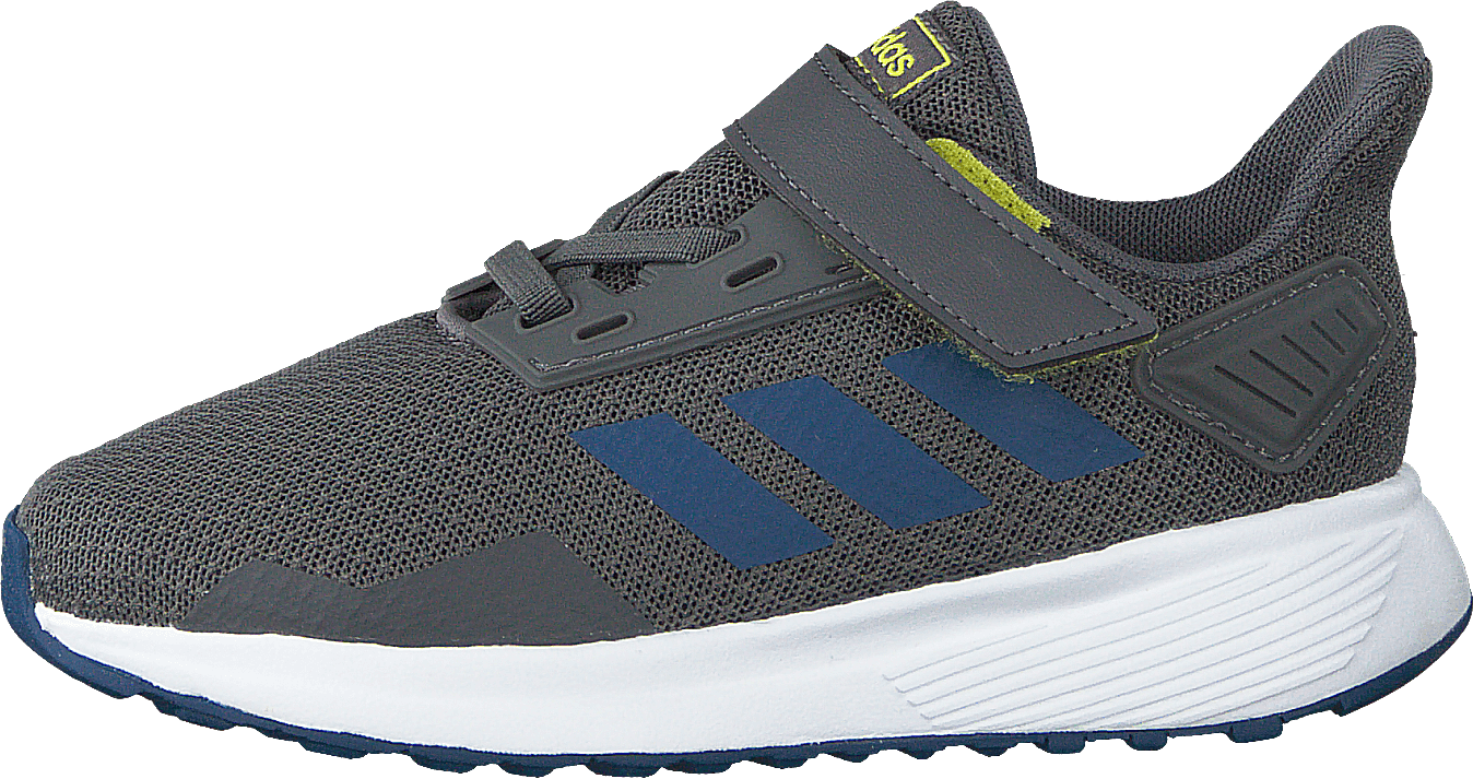 Duramo 9 Shoes Grey Five / Legend Marine / Shock Yellow, Unisex, Topánky, Tenisky, športové topánky, Beží, Šedá/Modrá, EU 27