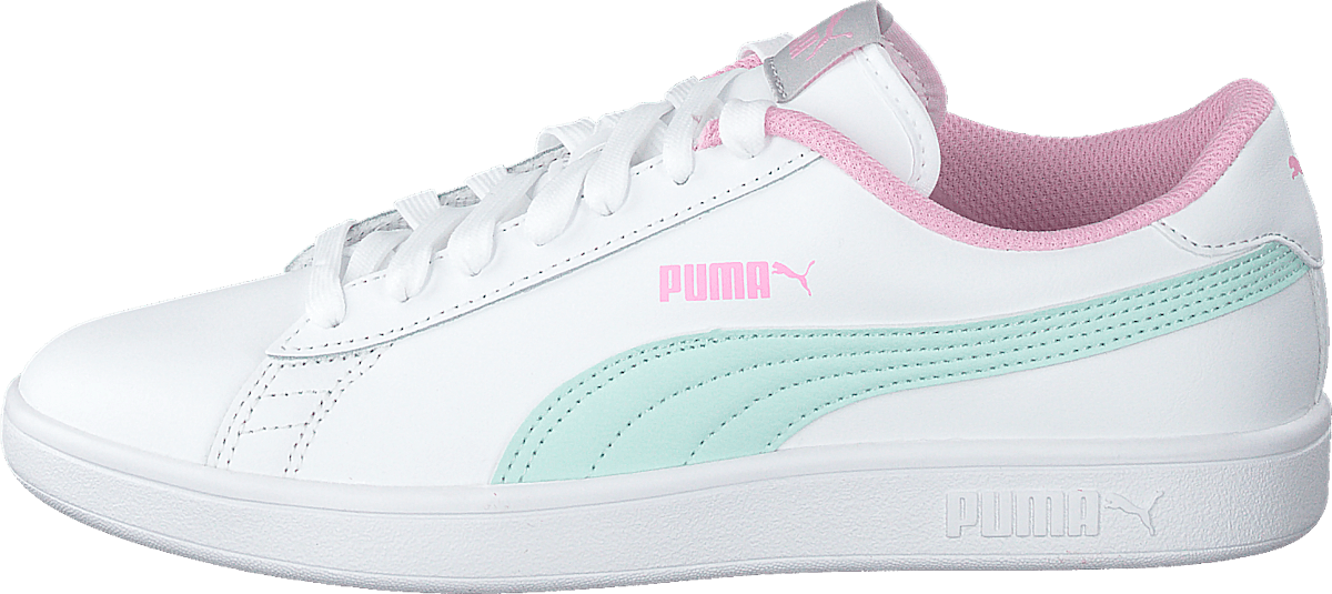 Puma Smash V2 L Jr Puma White-fair Aqua-pale Pink