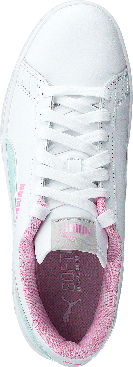 Puma Smash V2 L Jr Puma White-fair Aqua-pale Pink