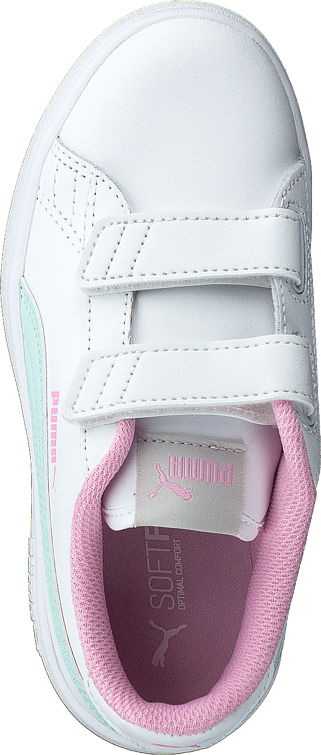 Puma Smash V2 L Ps Puma White-fair Aqua-pale Pink