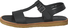 Angulus - Sandal With Buckle And Plateau Black