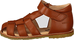 Angulus - Fisherman Sandal With Velcro Cognac