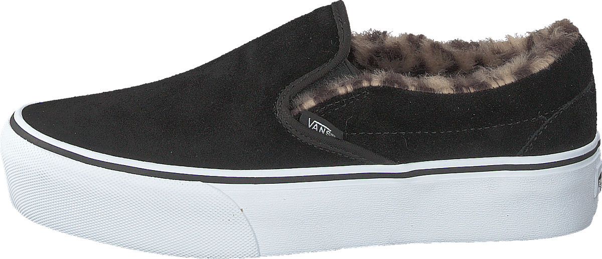 Ua Classic Slip-on Platform (suede/fur) Black/leopard