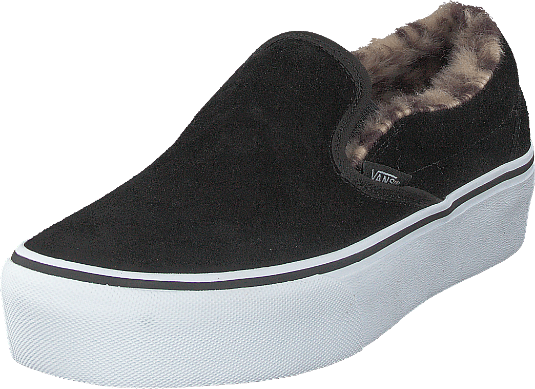 Vans suede slip on platform with fur sale