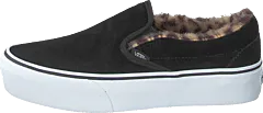 Vans - Ua Classic Slip-on Platform (suede/fur) Black/leopard