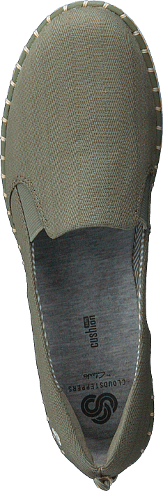 clarks step glow slip olive