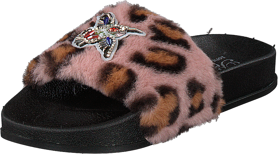 Sandal Fur Rose Leopard