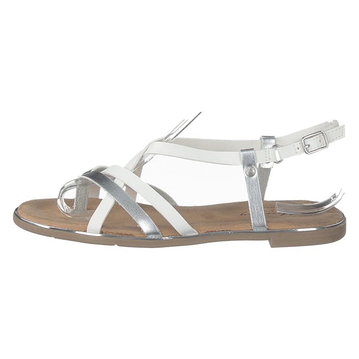 1308804 121 Weiß/silber, Female, Skor, Sandaler och Tofflor, sandaler, Brun/Grå, EU 40