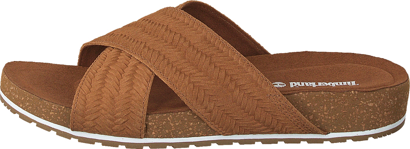 Malibu Waves Cross Slide Rust Embossed Suede