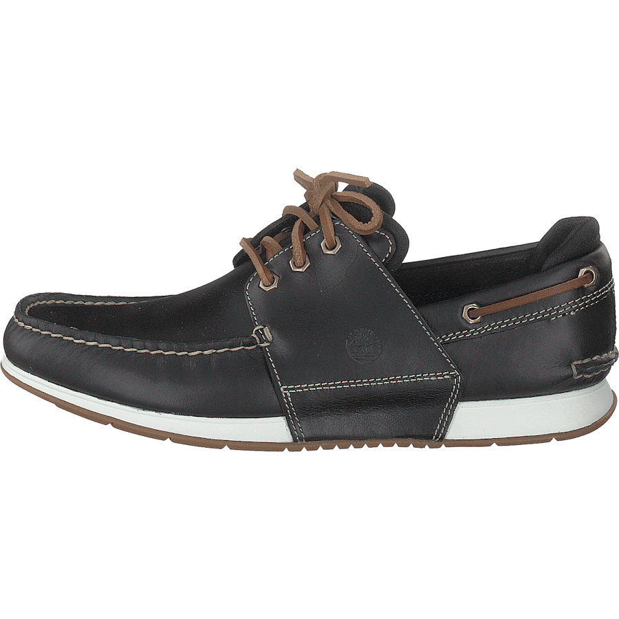 Heger’s Bay 3 Eye Boat Black Full Grain