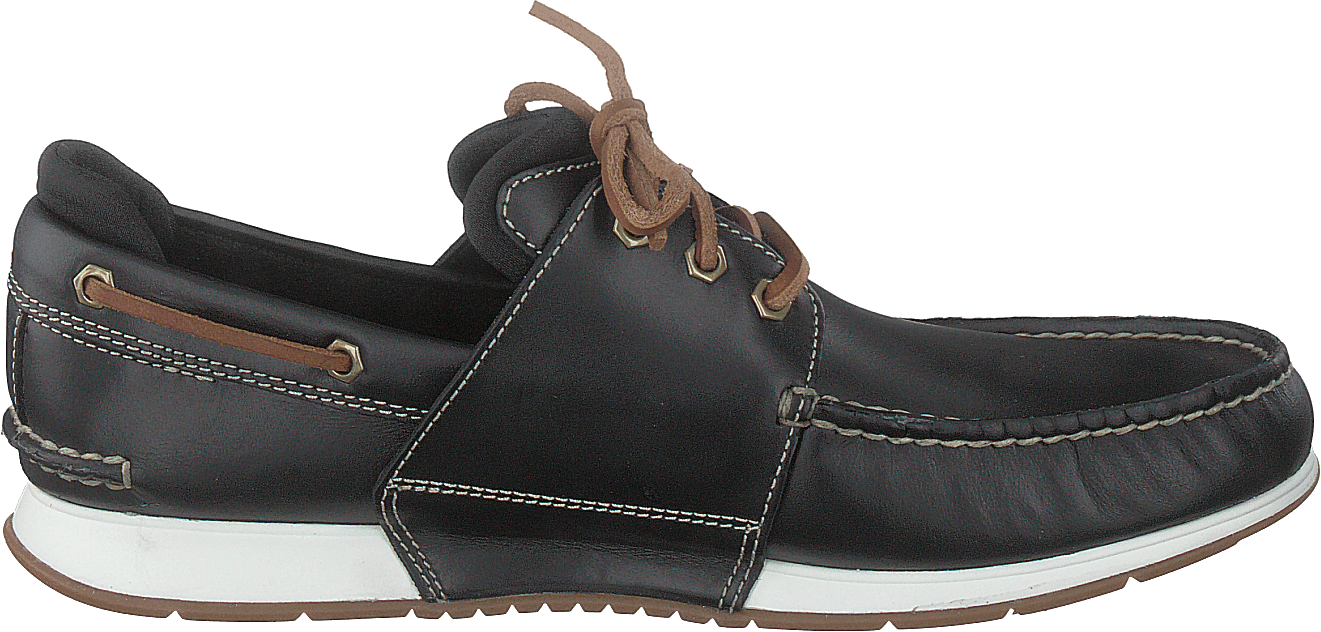 Heger's Bay 3 Eye Boat Black Full Grain - Bild 2