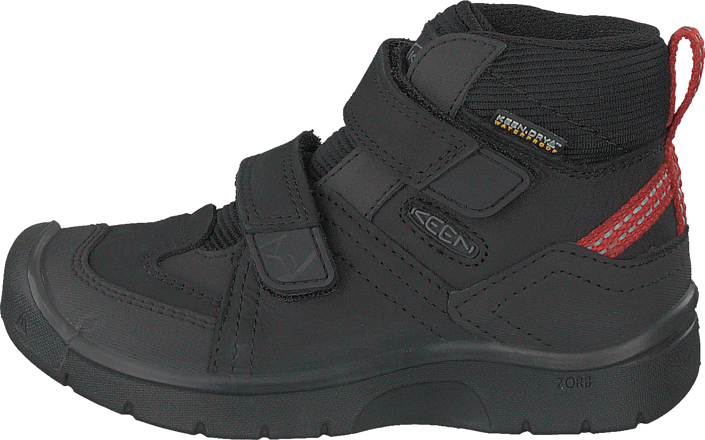 Hikeport Mid Strap Wp Black/bright Red, Unisex, Schoenen, Laarzen, wandelschoenen, Zwart, EU 30