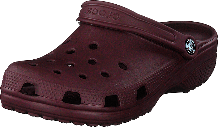 burgundy crocs