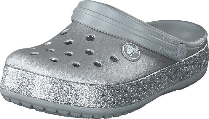 crocs silver glitter