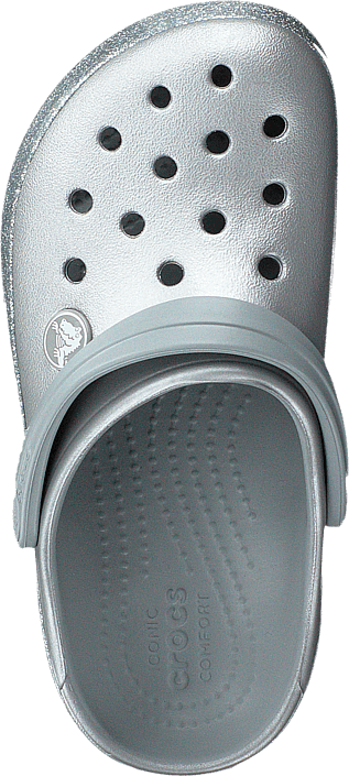 crocband glitter clog silver