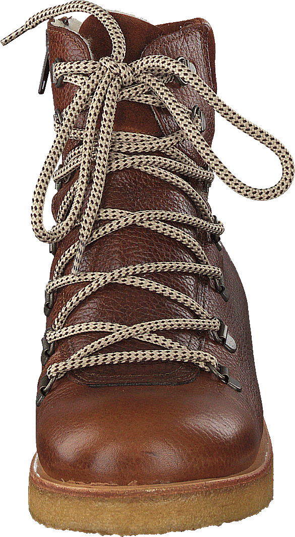 Tex-boot With Laces And Zipper Cognac/brown/brown