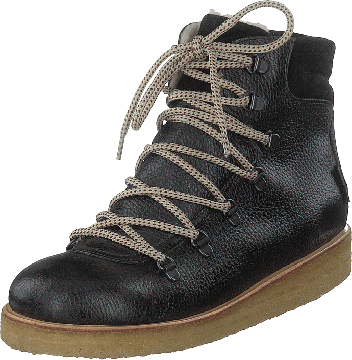 Tex boot With Laces And Zipper Black Tex boot With Laces And Zipper Black