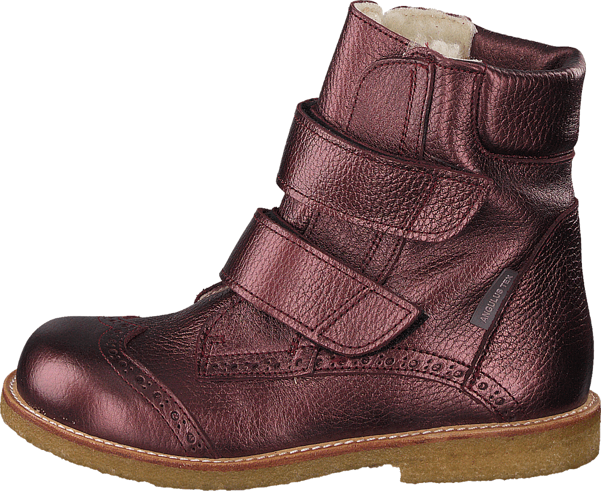 Tex-boot With Velcro Closure Bordeaux Shine