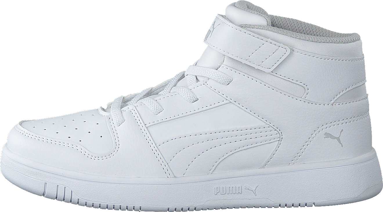 Puma Rebound Layup Sl V Ps Puma White- Black- Gray Violet, Unisex, Schoenen, Sneakers, hoge sneakers, Wit, EU 33